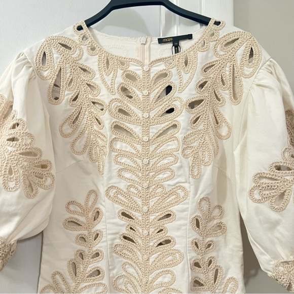 Maje Short Embroidered Rosario Dress Size 38 - Picture 7 of 16